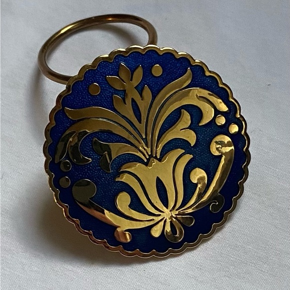 Fish and Crown Accessories Vintage Fish And Crown Blue Enamel